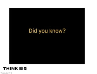 THINK BIG
Thursday, May 31, 12
 