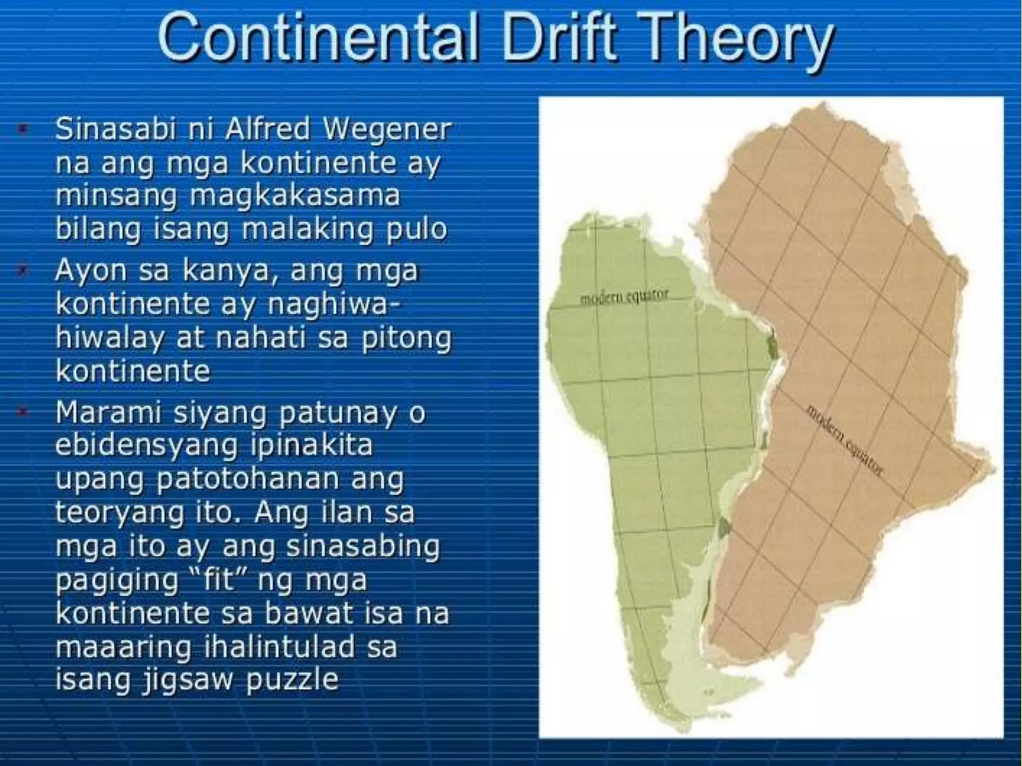 Mga Teorya ng Pinagmulan ng Pilipinas (Continental drift)