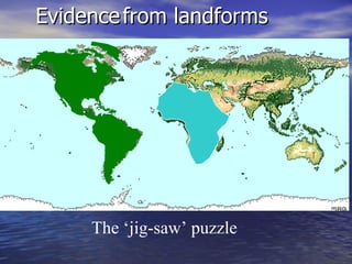 The ‘jig-saw’ puzzle Evidence   from landforms 