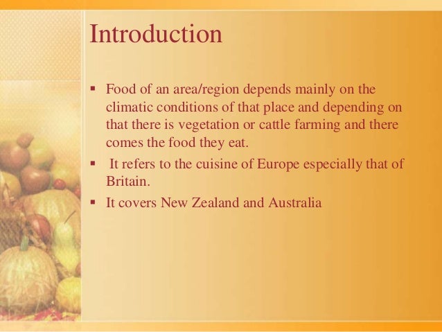 Continental Food and Meal