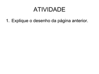 ATIVIDADE
1. Explique o desenho da página anterior.

 