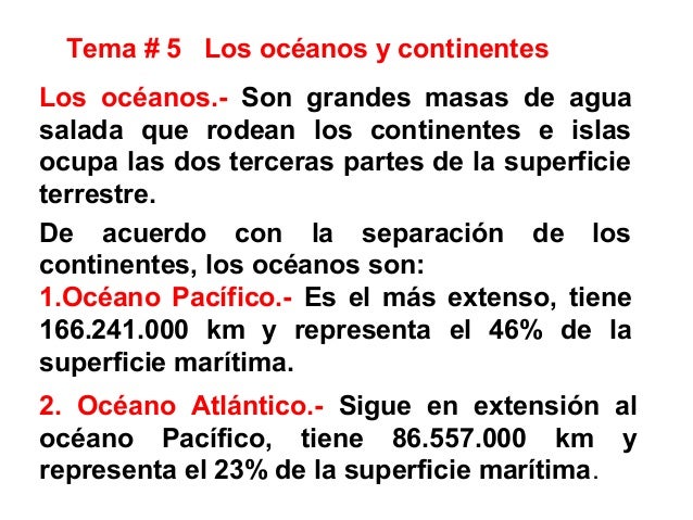 Continentes y oceanos