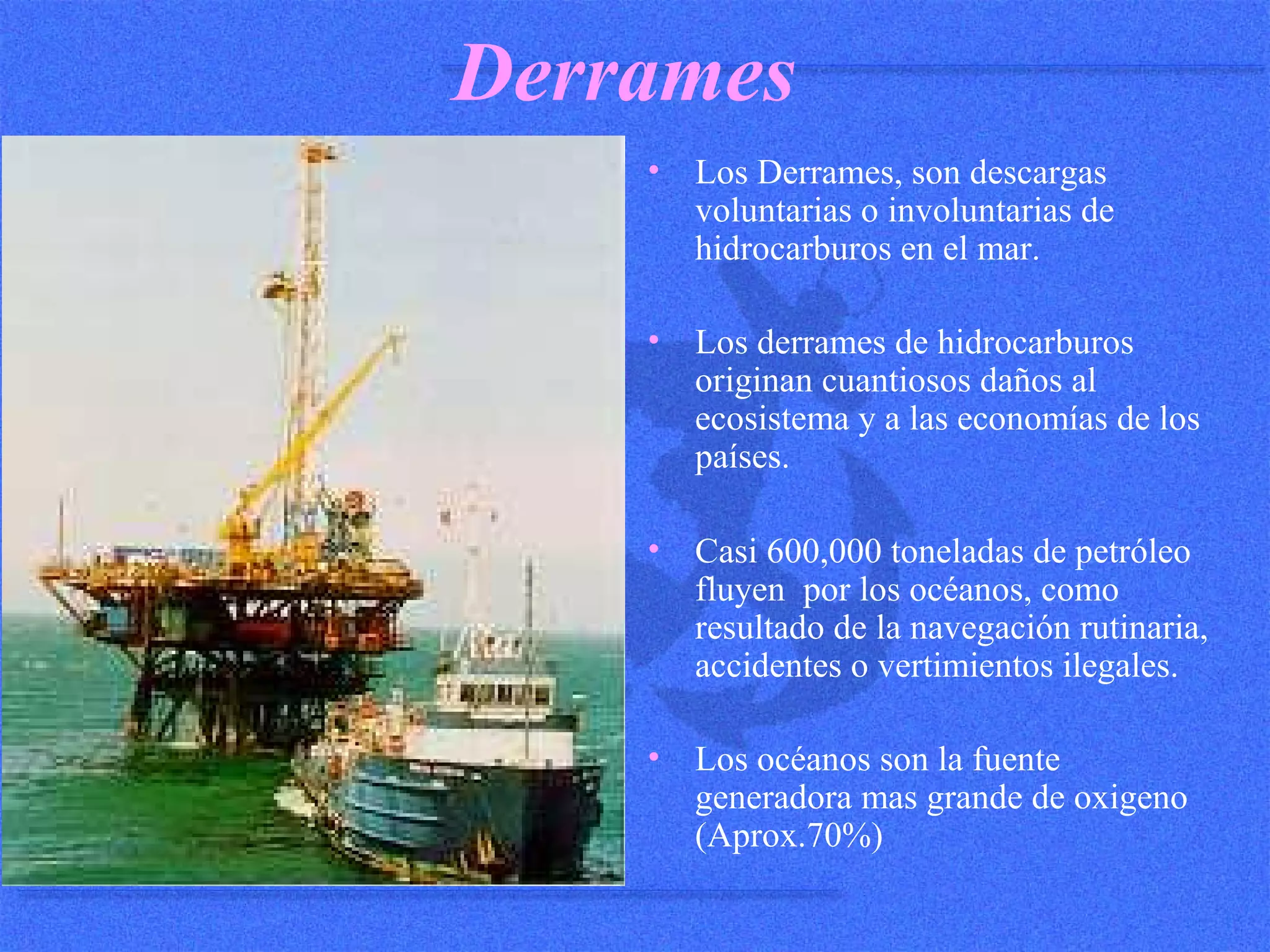 Contingencia en derrames de hidrocarburos | PPT