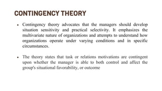 Contingency appraoch and system approach of management | PPTX