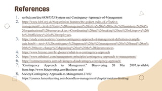Contingency appraoch and system approach of management | PPTX
