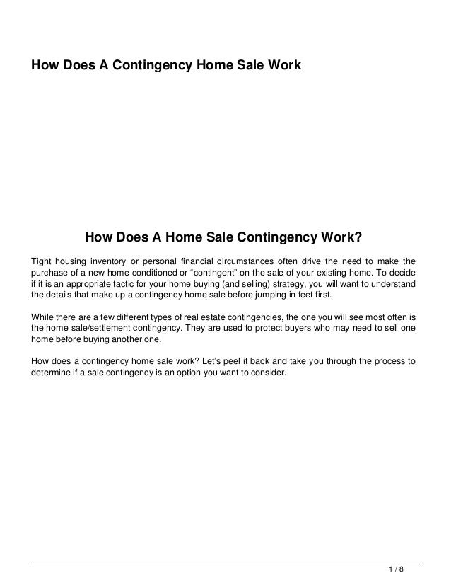 Contingency Home Sales