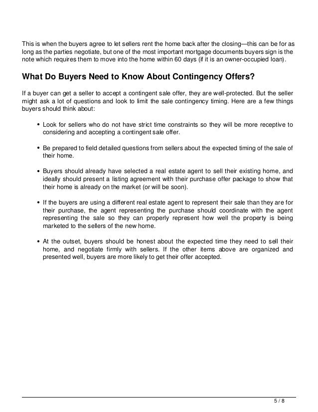 Contingency Home Sales