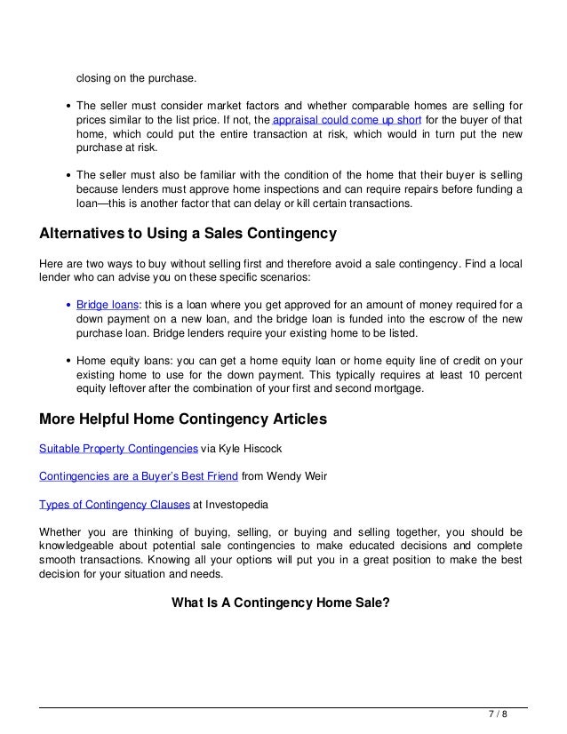 Contingency Home Sales