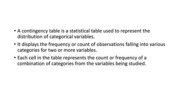 Introduction to Contingency Table: Group Comparison | PPT