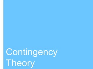 Contingency
Theory
 