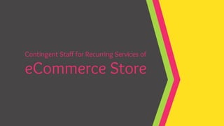 Contingent Staff for Recurring Services of
eCommerce Store
 