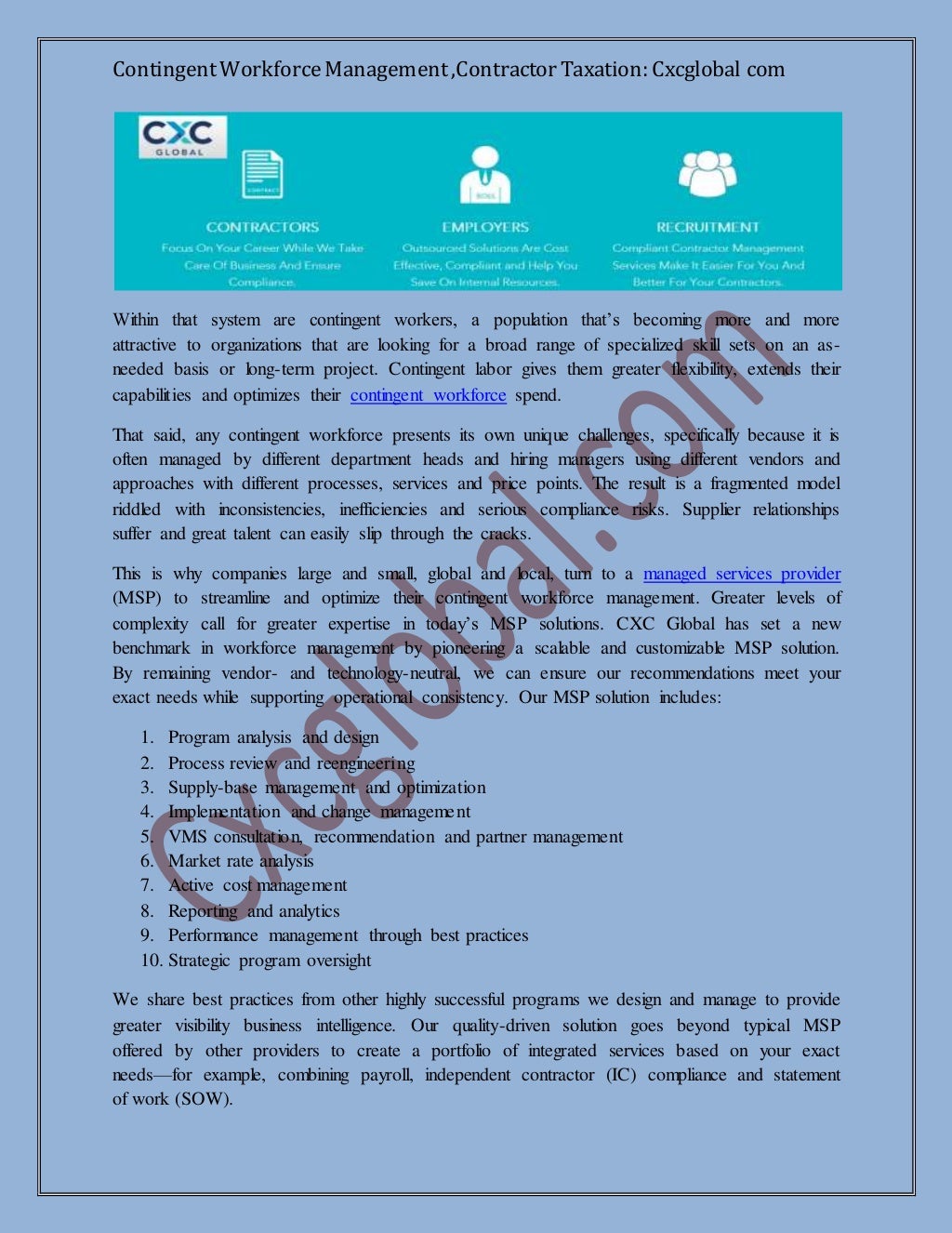 Contingent Workforce Management Contractor Taxation Cxcglobal contingent-workforce-management-contractor-taxation-cxcglobal