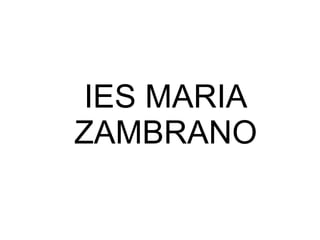 IES MARIA
ZAMBRANO
 