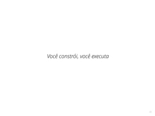 30
Você constrói, você executa
 