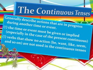 Continious tenses | PPTX
