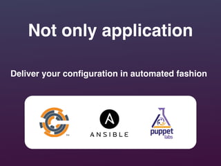 Not only application
Deliver your conﬁguration in automated fashion
 