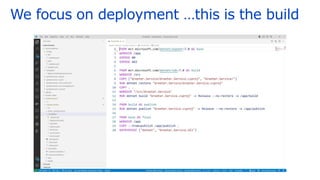 We focus on deployment …this is the build
 