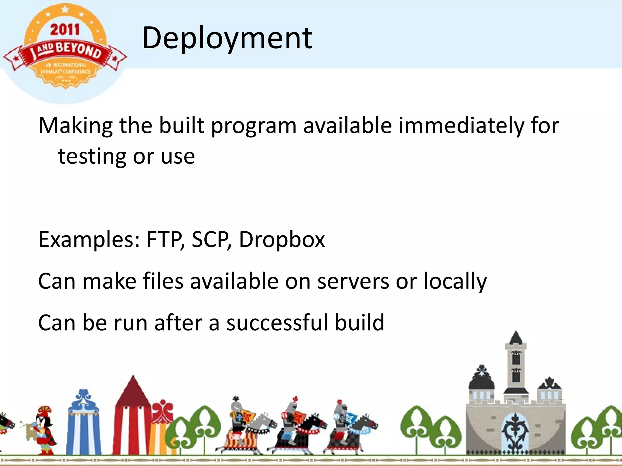 Goals of using a CI process Reduced bugs 