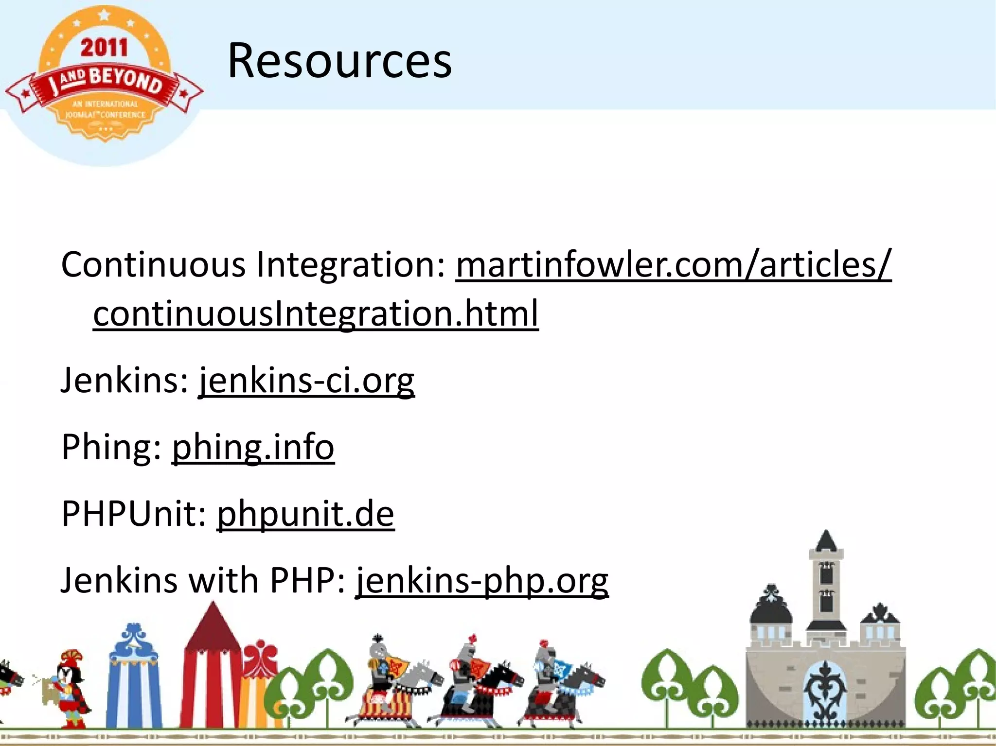 Pillars of CI Version Control Build Management Self Testing Deployment 