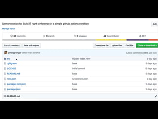 Continous integration with github actions by Peter Grainger | PPTX