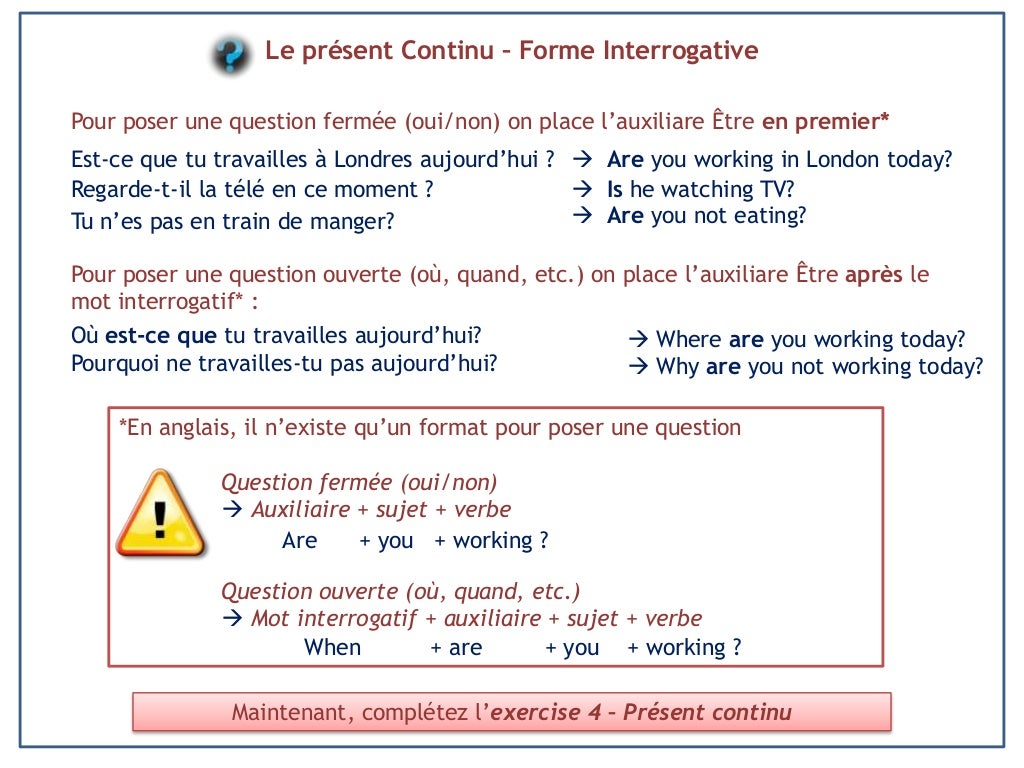 Quand Utiliser Le Présent Continu En Anglais