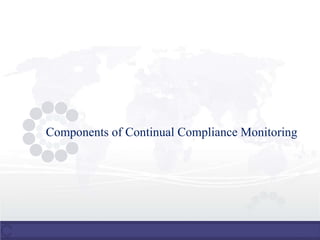 Components of Continual Compliance Monitoring
 