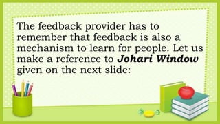 The Johari window and Giving feedback to students and parents after ...