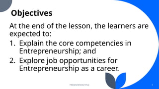 Entrepreneurship for all strand in Senior High Schhol | PPTX