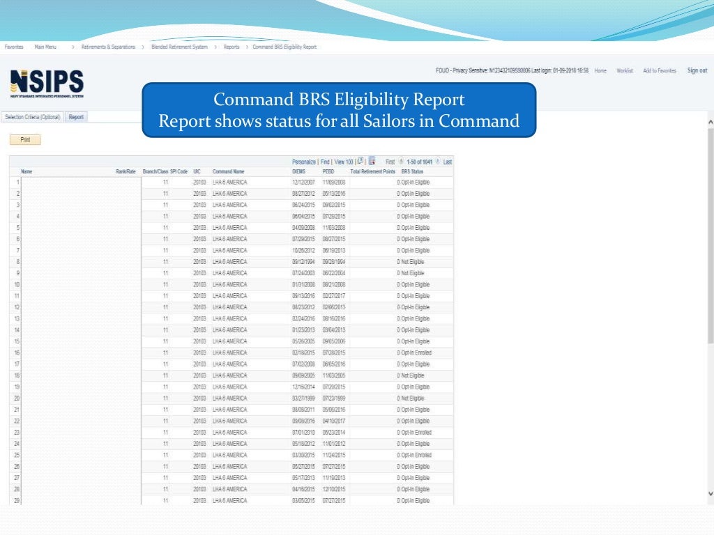 Continuation Pay (CP) for BRS