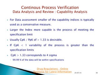 US FDA Process Validation Stage 3: Continued Process Verification | PPTX