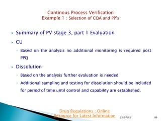 Fda Process Validation Example US FDA Process Validation Stage 3: Continued Process Verification | PPTX