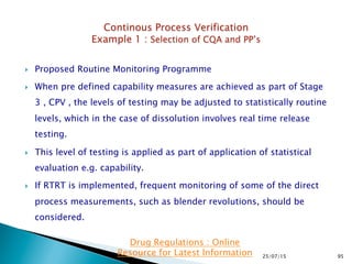 US FDA Process Validation Stage 3: Continued Process Verification | PPTX