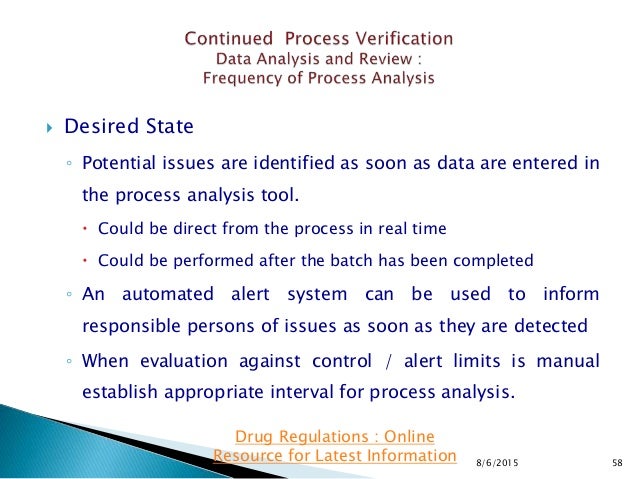 US FDA Process Validation Stage 3: Continued Process Verification