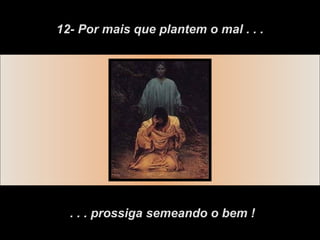 12- Por mais que plantem o mal . . .
. . . prossiga semeando o bem !
 