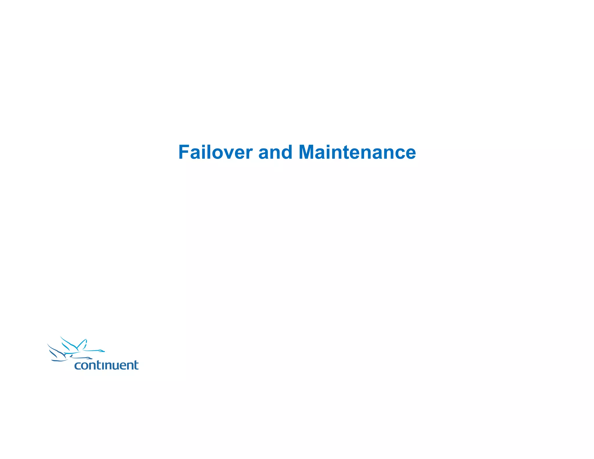 Failover and Maintenance 