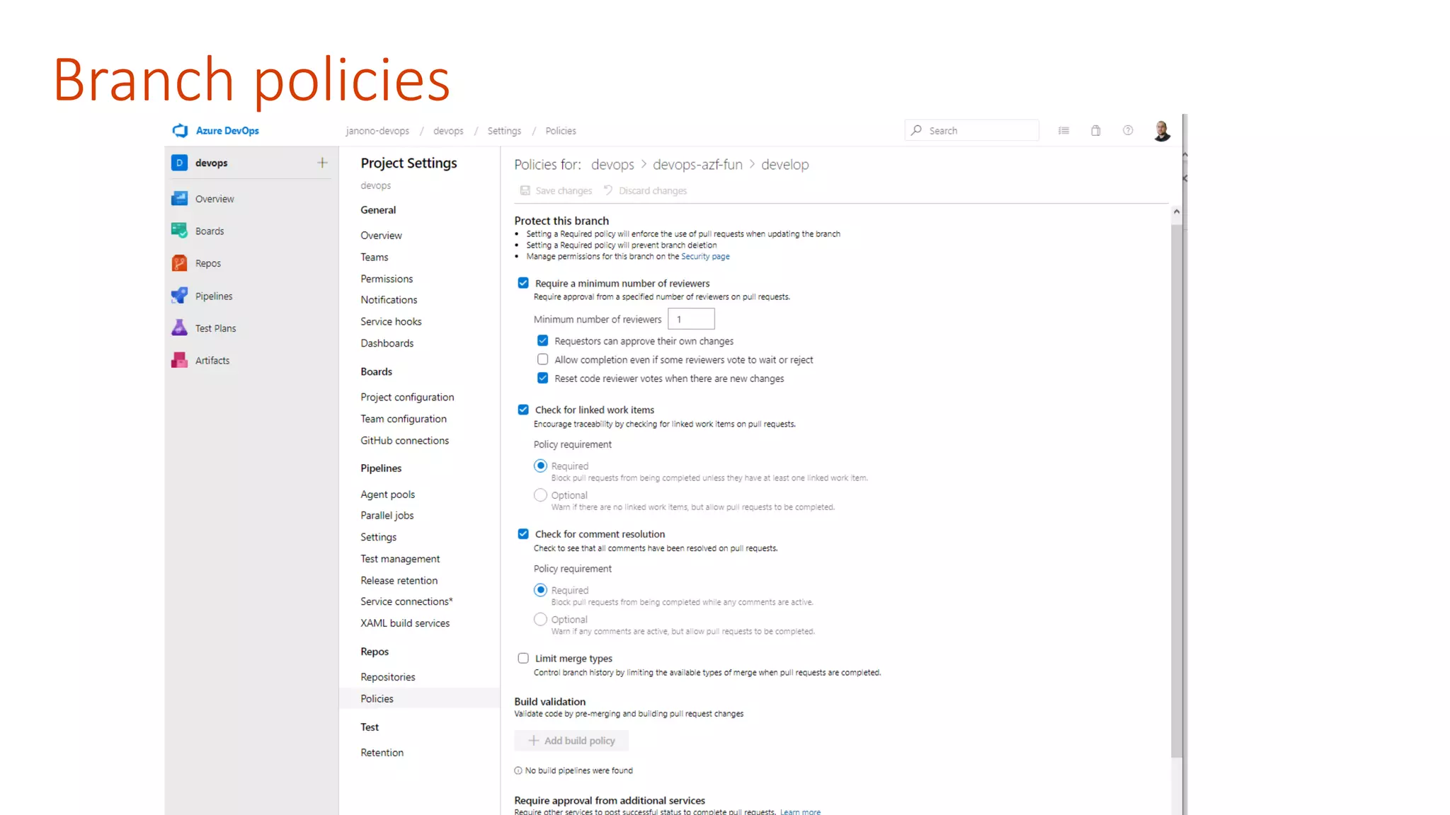 Branch policies 