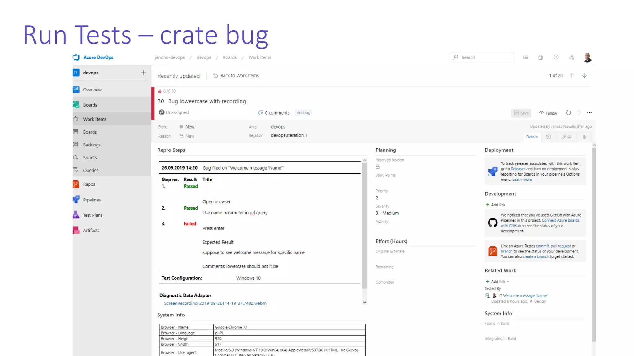 Run Tests – crate bug 
