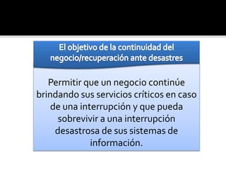 Continuidad del negocio | PPTX