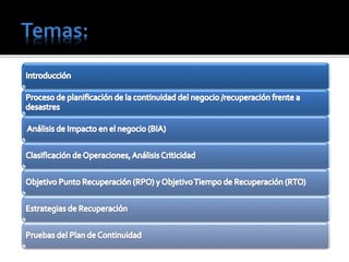 Continuidad del negocio | PPTX