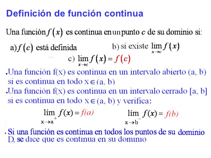 Continuidad de una función