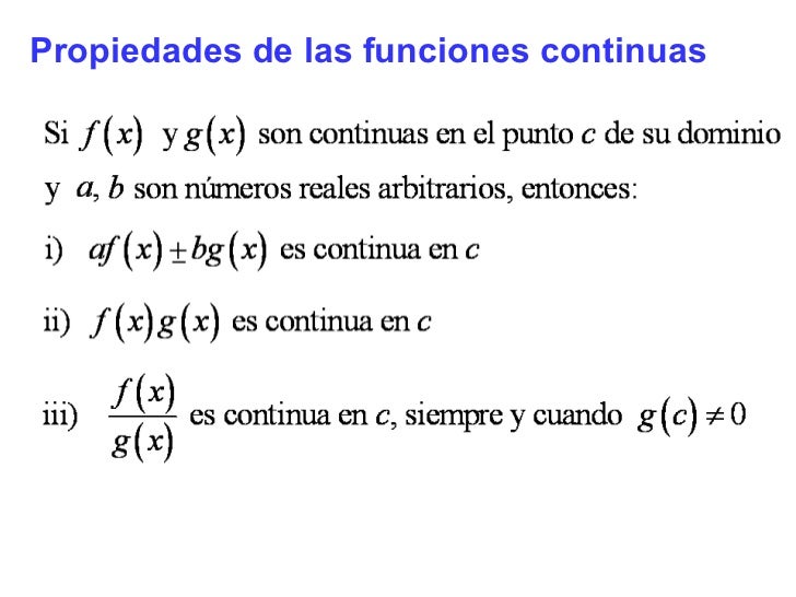 Continuidad de una función