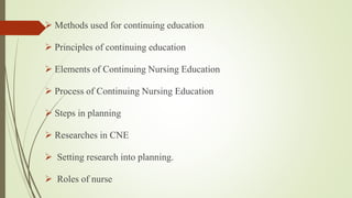 Continuing Education NURSING ADMINISTRATION | PPTX