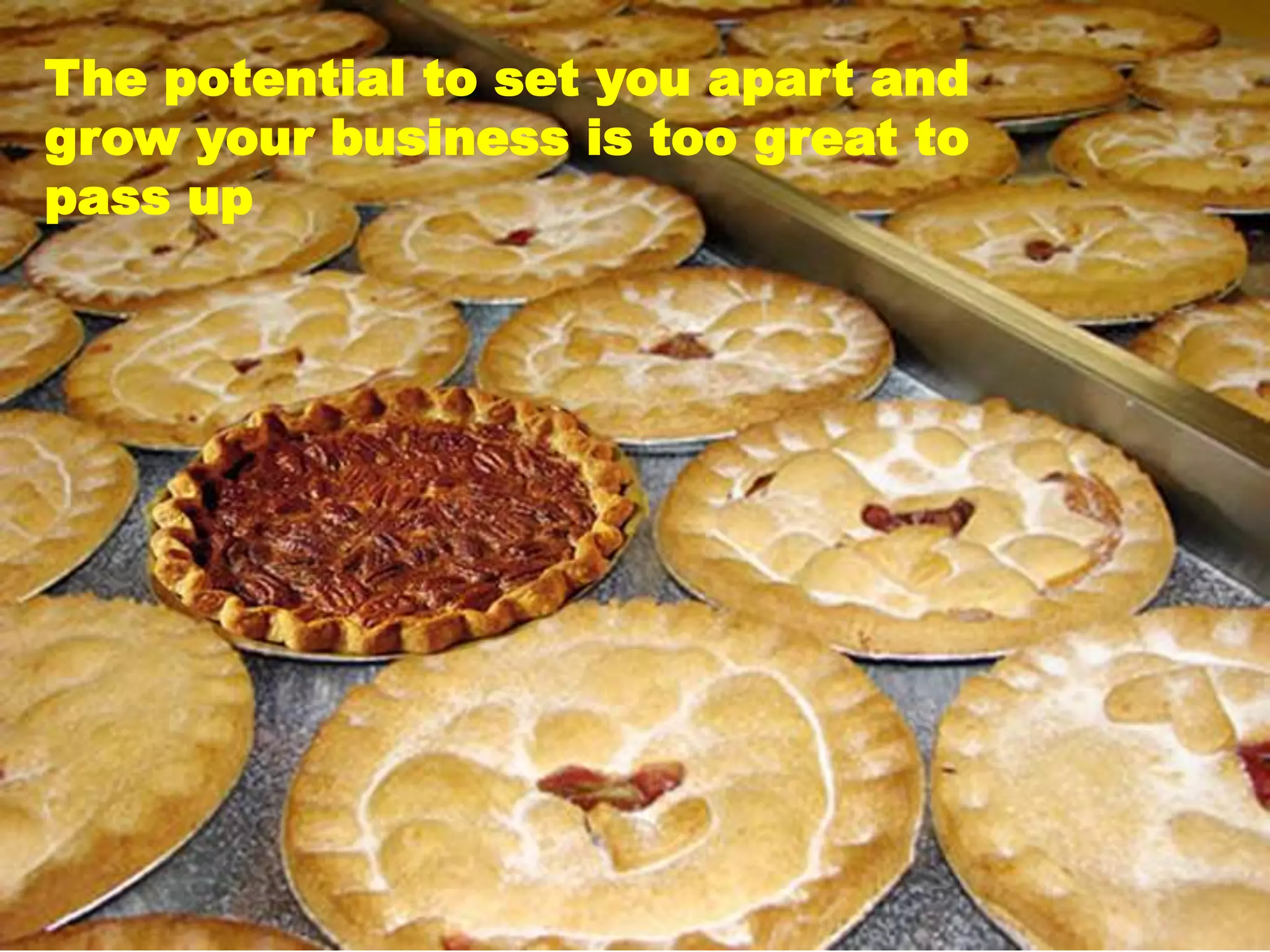 The potential to set you apart and
grow your business is too great to
pass up
 