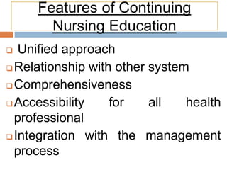 Continuing education in nursing | PPTX