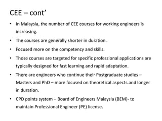 Continuing engineering education through lifelong learning | PPTX