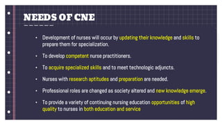 Continuing Nursing Education- CNE | Nursing Education | Juhin J | PDF