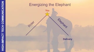 You
Energizing the Elephant
Delivery
 