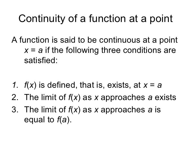 Continuity and Discontinuity of Functions