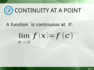 Continuity of a Function Differential Calculus | PPTX