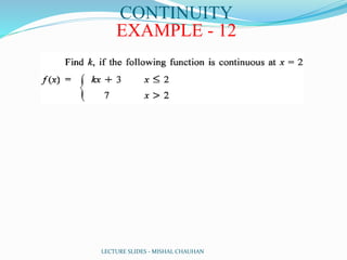 CONTINUITY & DIFFERENTIABILITY CLASS XII MODULE 6 | PDF